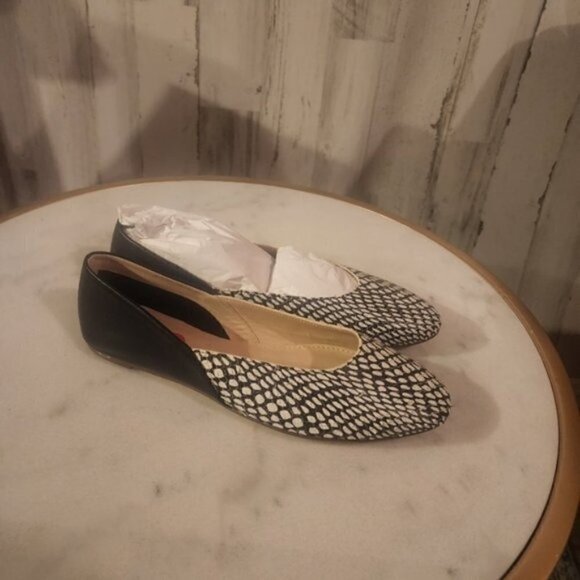 Botkier Women's Britt Mixed Media Flats Leather Black Snake - Picture 2 of 4